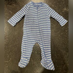 Blue and White Striped little me onesie